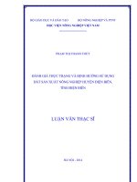 đánh giá thực trạng và định hướng sử dụng đất sản xuất nông nghiệp huyện điện biên, tỉnh điện biên