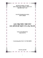 giá trị tiểu thuyết gia đình bé mọn của dạ ngân