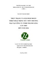 thực trạng và giải pháp hoàn thiện hoạt động xúc tiến thương mại tại công ty tnhh thanh long cần thơ đến năm 2016