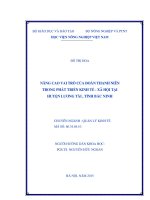 nâng cao vai trò của đoàn thanh niên trong phát triển kinh tế   xã hội tại huyện lương tài , tỉnh bắc ninh
