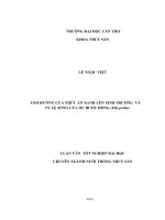 ảnh hưởng của thức ăn xanh lên sinh trưởng và tỷ lệ sống của ốc bươu đồng (pila polita 