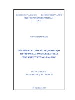 giải pháp nâng cao chất lượng đào tạo tại trường cao đẳng nghề kỹ thuật công nghiệp việt nam   hàn quốc