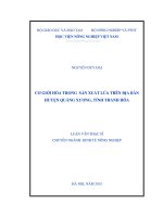 cơ giới hóa trong sản xuất lúa trên địa bàn huyện quảng xương, tỉnh thanh hóa