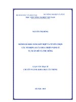 đánh giá khả năng kết hợp và tuyển chọn các tổ hợp lai cà chua triển vọng ở vụ xuân hè và thu đông