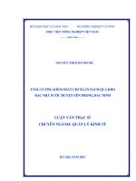 tăng cường kiểm soát chi ngân sách qua kho bạc nhà nước huyện yên phong, bắc ninh