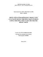 phân tích tình hình huy động vốn của ngân hàng thương mại cổ phần công thương việt nam chi nhánh đồng tháp