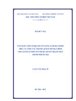 ứng dụng công nghệ gps xây dựng lưới địa chính phục vụ công tác thành lập bản đồ địa chính cho cụm 03 xã miền núi thuộc huyện thạch thất thành phố hà nội