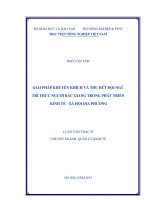 giải pháp khuyến khích và thu hút đội ngũ trí thức người bắc giang trong phát triển kinh tế   xã hội địa phương