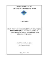 phân tích tác động của đòn bẩy hoạt động lên lợi nhuận và rủi ro của công ty trách nhiệm hữu hạn một thành viên gò đàng vĩnh long