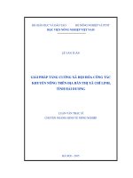 giải pháp tăng cường xã hội hóa công tác khuyến nông trên địa bàn thị xã chí linh, tỉnh hải dương