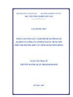 nâng cao năng lực cạnh tranh sản phẩm áojacket của công ty cổ phần may ii  hưng yên trên thị trường khu vực đồng bằng sông hồng
