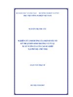 nghiên cứu ảnh hưởng của một số yếu tố kỹ thuật đến sinh trưởng và tỷ lệ xuất vườn của cây cao su ghép tại phú hộ   phú thọ