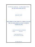 hoàn thiện cơ chế một cửa trong cải cách thủ tục hành chính tại ubnd cấp huyện tỉnh hải dương