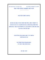 đánh giá khả năng sinh trưởng, phát triển và năng suất của tập đoàn dưa chuột địa phương miền bắc việt nam trong vụ xuân hè và hè thu 2014 tại gia lâm, hà nội