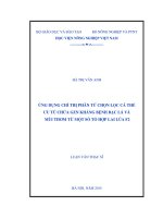 ứng dụng chỉ thị phân tử chọn lọc cá thể ưu tú chứa gen kháng bệnh bạc lá và mùi thơm từ một số tổ hợp lai lúa f2
