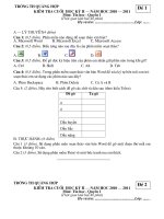 Đề Thi học kỳ 2 môn Tin Học lớp 3