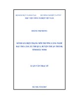 đánh giá hiện trạng môi trường làng nghề đậu trà lâm, xã trí quả, huyện thuận thành,tỉnh bắc ninh