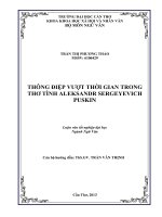 thông điệp vượt thời gian trong thơ tình aleksandr sergeyevich puskin