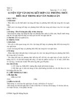 LUYỆN TẬP VẬN DỤNG KẾT HỢP CÁC PHƯƠNG THỨC BIỂU ĐẠT TRONG BÀI VĂN NGHỊ LUẬN