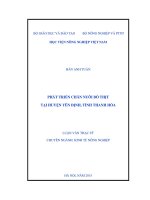 phát triển chăn nuôi bò thịt tại huyện yên định, tỉnh thanh hóa