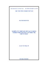 nghiên cứu thiết kế chế tạo và khảo nghiệm thiết bị nâng cao nhiệt trị cho vỏ trấu