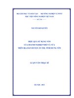 hiệu quả sử dụng vốn của doanh nghiệp nhỏ và vừa trên địa bàn huyện ân thi, tỉnh hưng yên