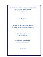 quản lý dịch vụ khám chữa bệnh tại bệnh viện đa khoa sơn tây, hà nội