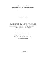 đánh giá sự hài lòng của khách hàng đối vớichất lượng dịch vụ siêu thị tại cần thơ