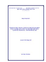 đánh giá thực trạng và đề xuất một số giải pháp nâng cao hiệu quả công tác dồn điền đổi thửa tại huyện thanh oai – thành phố hà nội