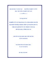 nghiên cứu sự tham gia của cộng đồng người dao đối với hoạt động tiếp cận nguồn gen và chia sẻ lợi ích từ cây thuốc tắm tại huyện sapa, tỉnh lào cai