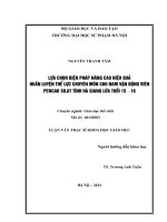 Lựa chọn biện pháp nâng cao hiệu quả huấn luyện thể lực chuyên môn cho nam vận động viên pencak silat tỉnh hà giang lứa tuổi 15 – 16 