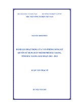 đánh giá hoạt động của văn phòng đăng ký quyền sử dụng đất thành phố bắc giang, tỉnh bắc giang giai đoạn 2011   2013