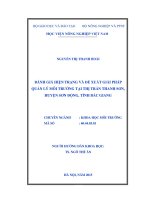 đánh giá hiện trạng và đề xuất giải pháp quản lý môi trường tại thị trấn thanh sơn, huyện sơn động, tỉnh bắc giang