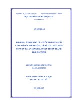 đánh giá ảnh hưởng của nước thải sản xuất vàng mã đến môi trường và đề xuất giải pháp quản lý tại xã song hồ, huyện thuận thành tỉnh bắc ninh