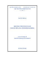 khai thác tiềm năng du lịch ở huyện tiên lãng, thành phố hải phòng