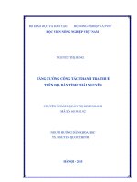 tăng cường công tác thanh tra thuế trên địa bàn tỉnh thái nguyên