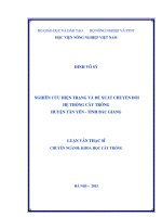 nghiên cứu hiện trạng và đề xuất chuyển đổi hệ thống cây trồng huyện tân yên  tỉnh bắc giang