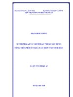 sự tham gia của người dân trong xây dựng nông thôn mới ở thị xã tam điệp tỉnh ninh bình