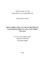 hoàn thiện công tác quản trị nhân sự tại doanh nghiệp tư nhân đạt thiện nguyễn