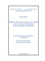 nghiên cứu thực trạng và đề xuất các giải pháp quản lý, xử lý rác thải sinh hoạt tại huyện yên định, tỉnh thanh hóa
