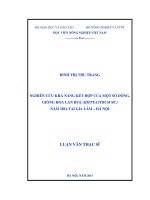 nghiên cứu khả năng kết hợp của một số dòng, giồng hoa lan huệ (hippeastrum sp.) năm 2014 tại gia lâm – hà nội