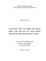 giải pháp nâng cao hiệu quả hoạt động thẻ ghi nợ của ngân hàng tmcp quân đội chi nhánh cần thơ