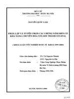 phân lập và tuyển chọn các chủng nấm men có khẳ năng chuyển hóa xylose thành xylitol