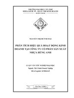 phân tích hiệu quả hoạt động kinh doanh tại công ty cổ phần sản xuất nhựa hùng anh
