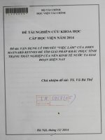 vận dụng lý thuyết việc làm của john maynard keynes để tìm giải pháp khắc phục tình trạng thất nghiệp của nền kinh tế nước ta giai đoạn hiện nay