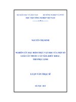 nghiên cứu đặc điểm thực vật học của một số loài cây thuốc cát sâm, khúc khắc, thổ phục linh