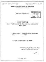 Quá trình phát triển kinh tế - xã hội của Hàn Quốc (1961-1993) và kinh nghiệm đối với Việt Nam
