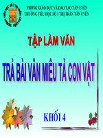 Tập làm văn (Lớp 4   Tuần 34): Trả bài văn miêu tả con vậ
