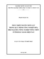 Phát triển nguồn nhân lực trong quá trình công nghiệp hóa, hiện đại hóa nông nghiệp nông thôn ở tỉnh bắc giang hiện nay 