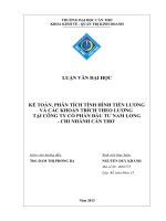 kế toán, phân tích tình hình tiền lương và các khoản trích theo lương tại công ty cổ phần đầu tư nam long  chi nhánh cần thơ